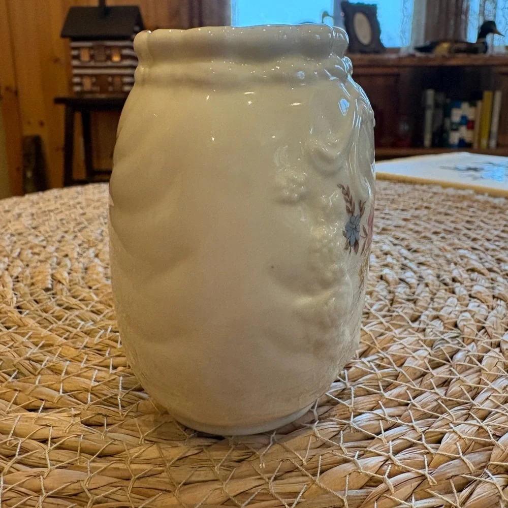 Floral Embossed Ceramic Vase